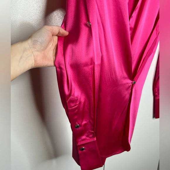 SER.O.YA - Raines shirt in Fuchsia Pink - Silk- NWT SIZE XS - Picture 4 of 7